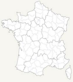 carte de france vierge limites regions et departements