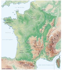 carte de france relief montagne